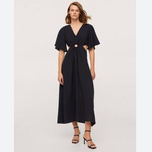 Mango Women's Side slit maxi dress Black US 8